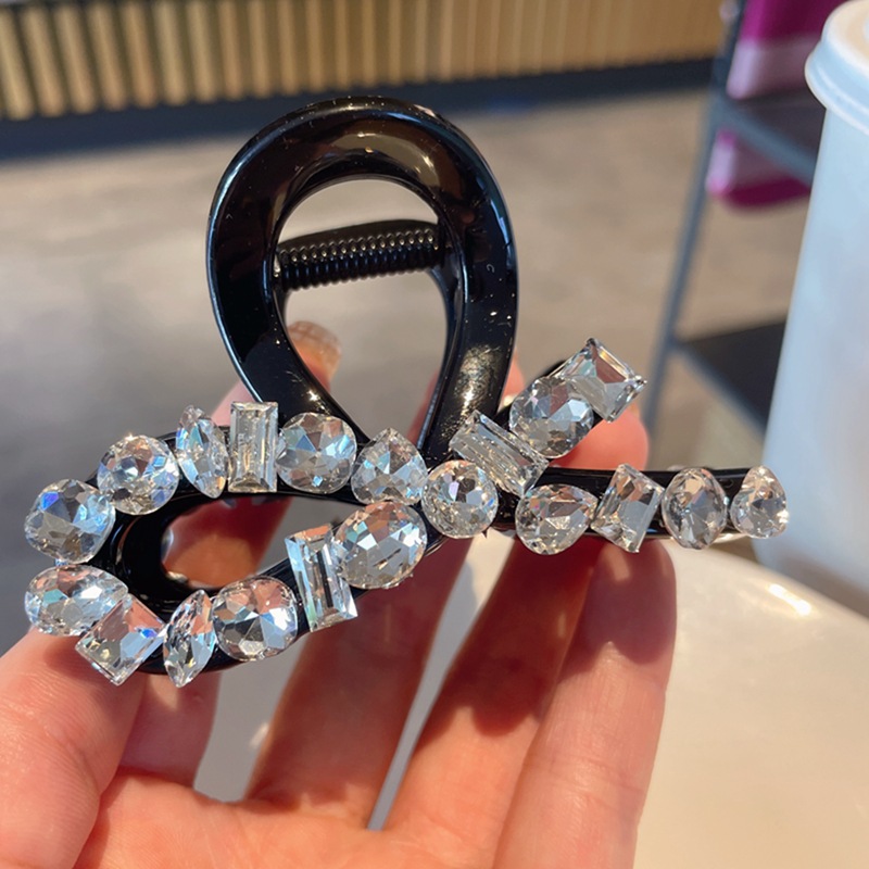 Fermaglio per capelli con impugnatura media a mezza cravatta con strass di alta qualità, testa posteriore incrociata, fermaglio per capelli con piastra di alta qualità, forcina per capelli_voghion.com