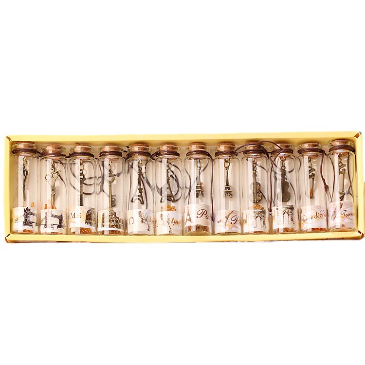 diy gift lucky bottle vintage twelve constellation wishing bottle cork glass bottle cork strip drifting bottle