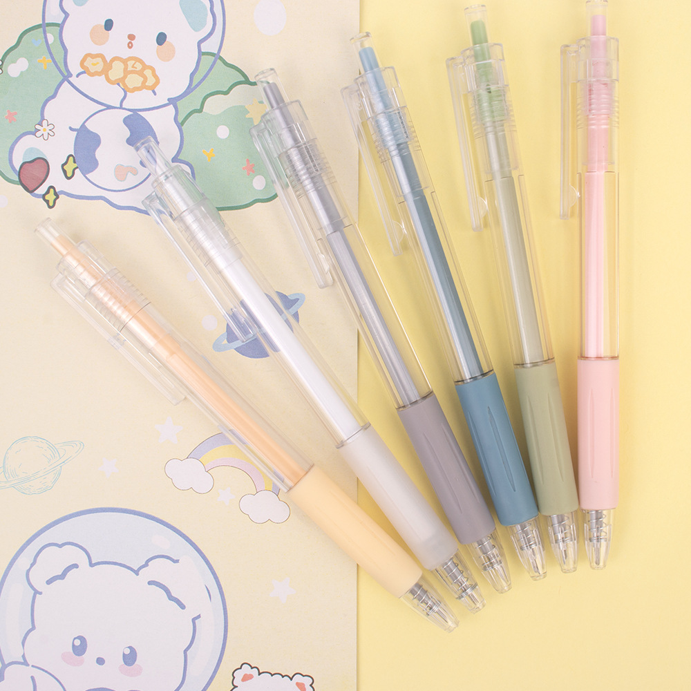 Press-type Morandi carving pen high-looking simple girl heart pen knife hand account DIY handmade pen-type paper cutter