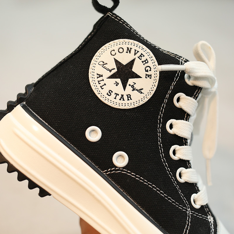 Boys Canvas Shoes 2023 Spring and Autumn Mid-high Top Girls' Cloth Single-layer Shoes Lightweight Children's Casual Shoes Xiao Zhan Same Style Children's Shoes