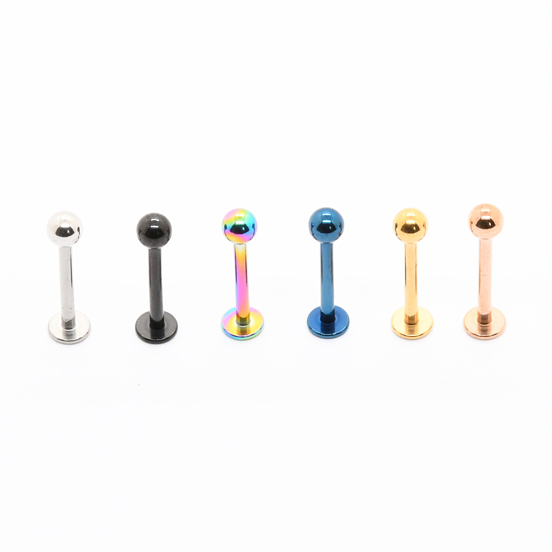 Wholesale stainless steel spherical straight nose nail tongue nail lip nail multi-specification small ear studs body piercing jewelry recommend