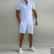 Cross Border Amazon Men's Suit 2023 Summer New Men's Polo Casual Loose Short Sleeve Shorts Sports Suit