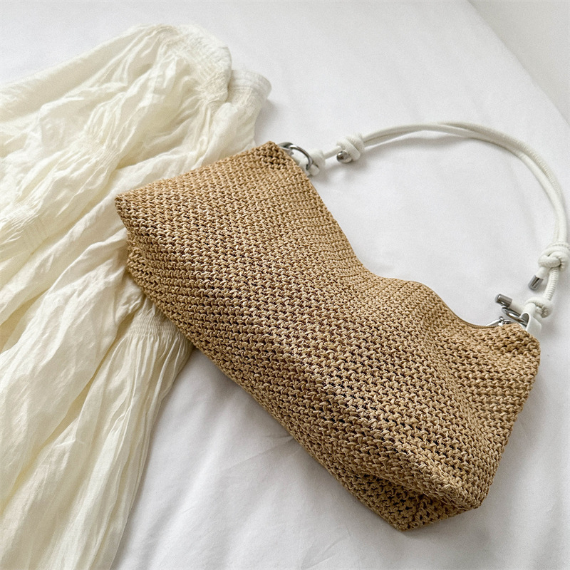 Hand-Woven Bag Women's 2023 New Arrival Trendy Fashionable Vintage Straw Tote Bag All-Match Large Capacity Shoulder Bag for Women