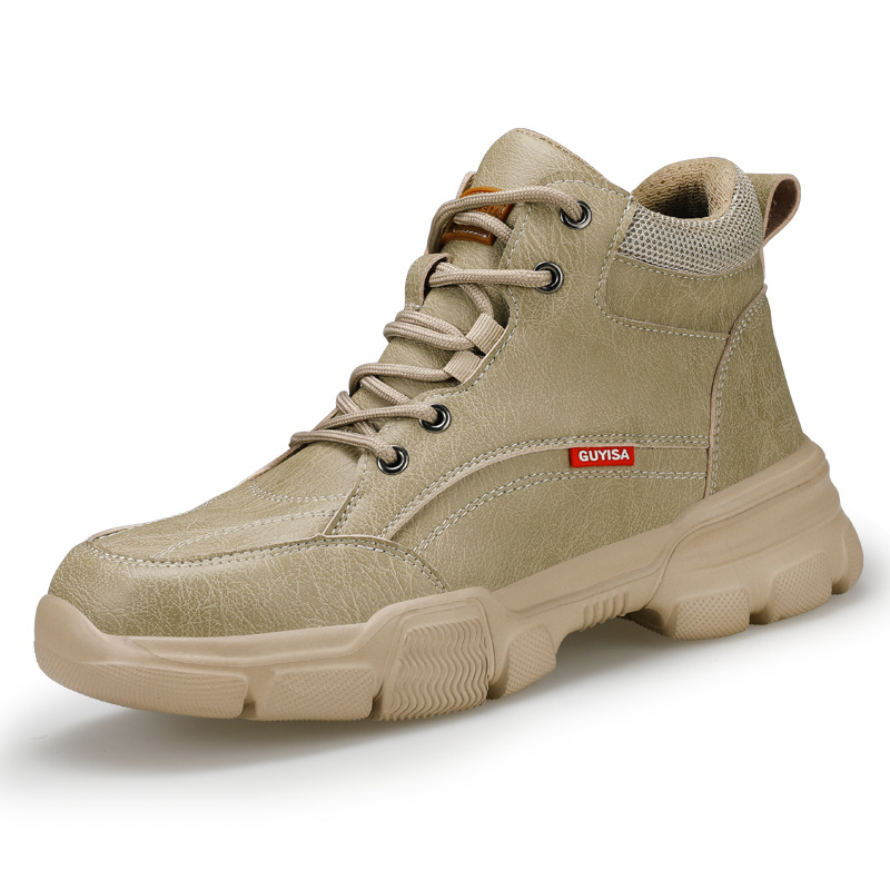 Summer Labor Protection Shoes Men's Wholesale Lightweight and Comfortable Steel Toe Waterproof Anti-Smash Anti-Puncture Safety Breathable Work Shoes