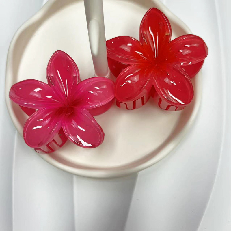 Cross-border egg flower gripper gradient candy color Flower Fashion holiday hot sale back head updo shark clip hair accessories_voghion.com