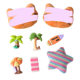 Hot sale Hawaiian black skin cat hole shoes accessories diy coconut tree resin wholesale pj1065