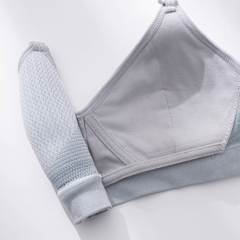 Junior High School Students Underwear Seamless Cup Girls' Bra Gathering Comfortable Imitation Jacquard Bra
