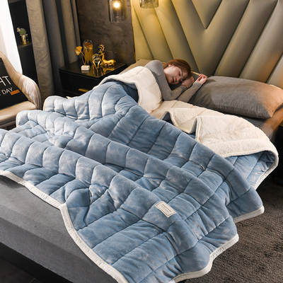 Autumn and Winter solid color lambswool blanket double-sided AB blanket will sell gift blanket can be sent on behalf