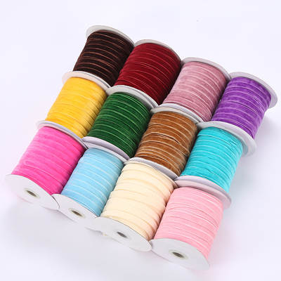 in stock 1cm velvet belt single velvet belt elastic flocking belt bow ribbon accessories wholesale