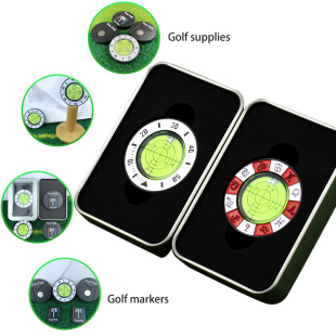 Cross-border golf supplies magnetic ball mark make double-sided chips green slope reader scale level