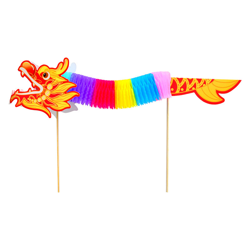 Children's Dragon Dance Mid-Autumn Festival Handmade DIY Material Bag Kindergarten Creative Flower Paper Dragon Chinese Style Toys