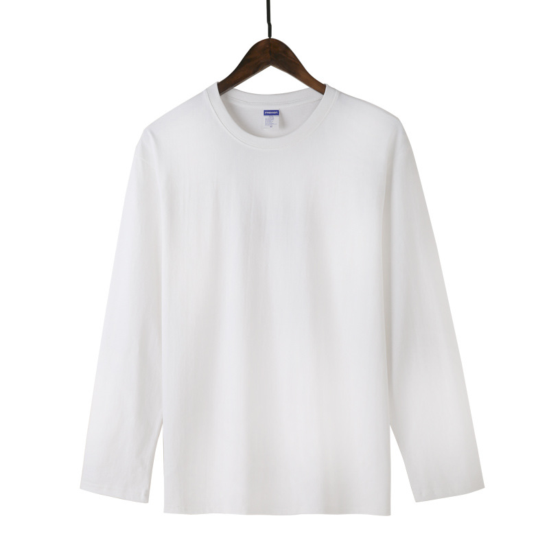 260 grams of autumn Xinjiang cotton heavyweight Japanese crew neck solid color long sleeve men's T-shirt loose bottoming shirt a generation of hair