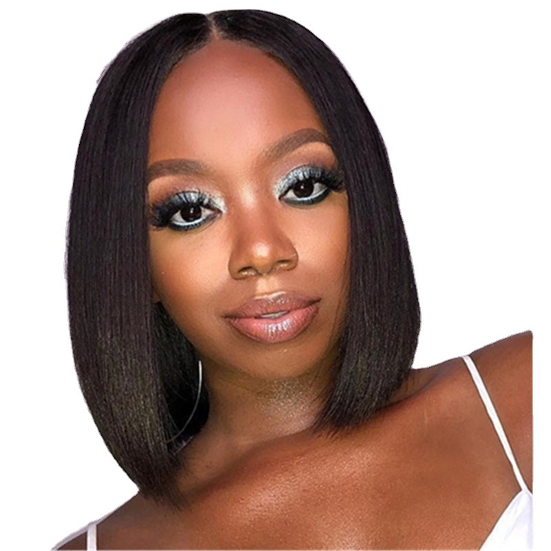 Cross-border new wig women's short hair with bangs short hair Bob wig foreign trade chemical fiber full head cover