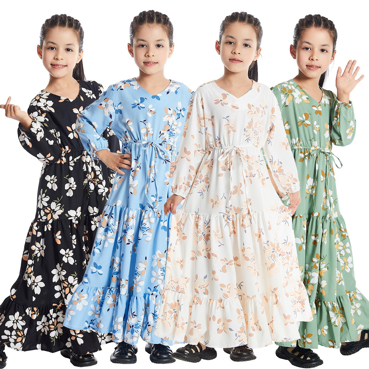 Factory spot Southeast Asian girls floral dress TH621, Amazon AliExpress EBAY shrimp skin hot sale