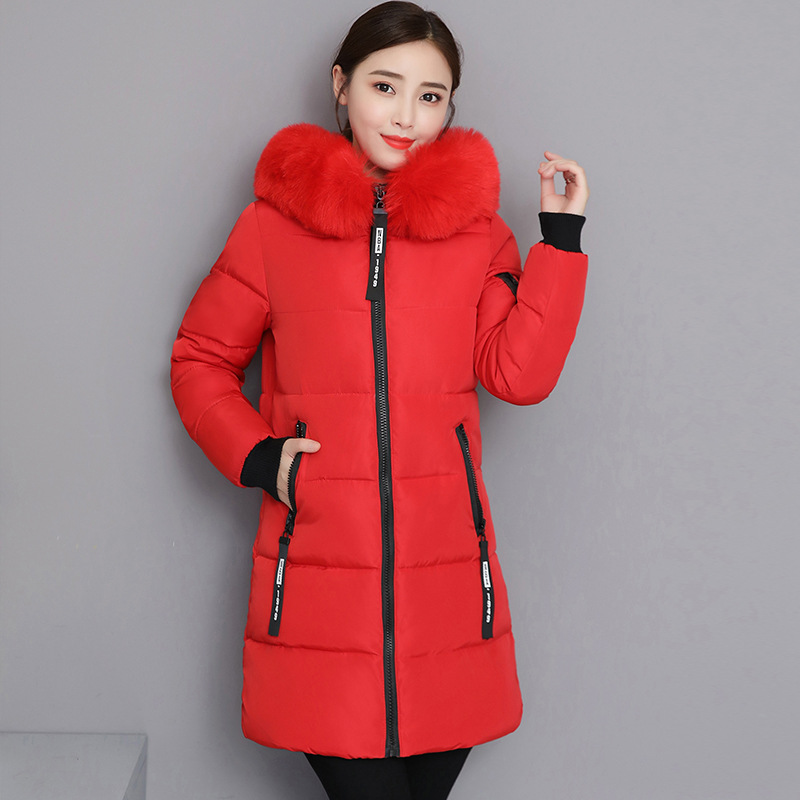 2023 Cotton-padded Jacket Women's Long Slim Fit Slimming Cotton-padded Jacket Coat Large Size Wool Collar Thickened Large Size Cotton-padded Jacket Ti_voghion.com
