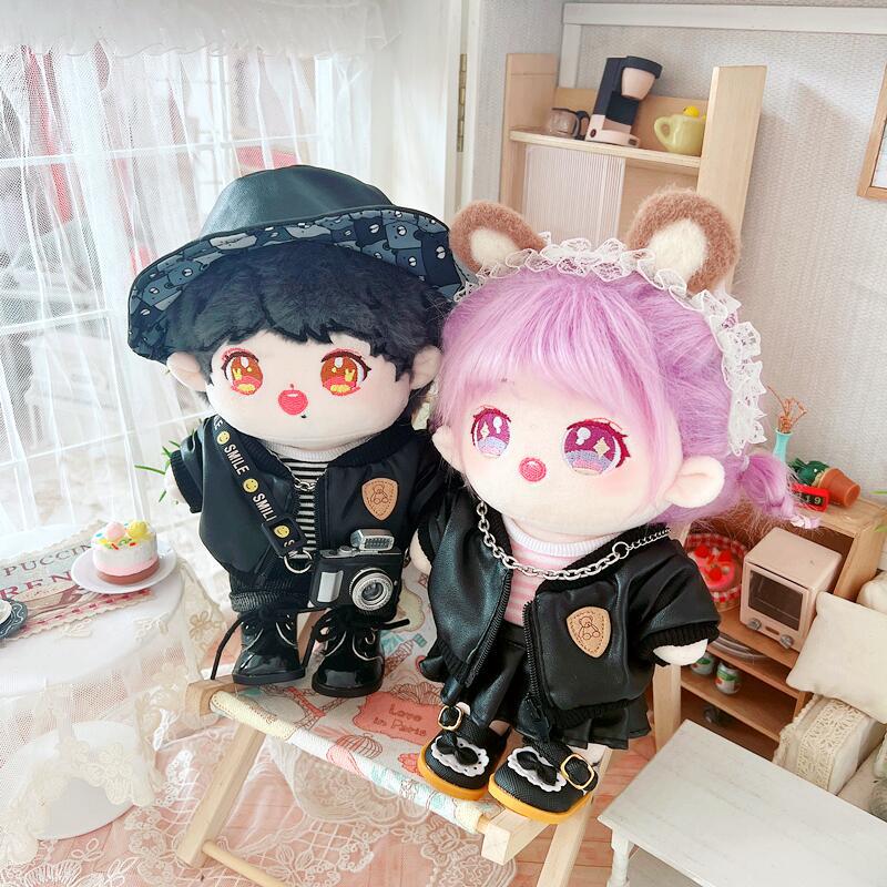 20cm-cotton-doll-clothes-star-doll-nude-leather-rod-dress-strap-dress-normal-body-plump-body-cotton-toy