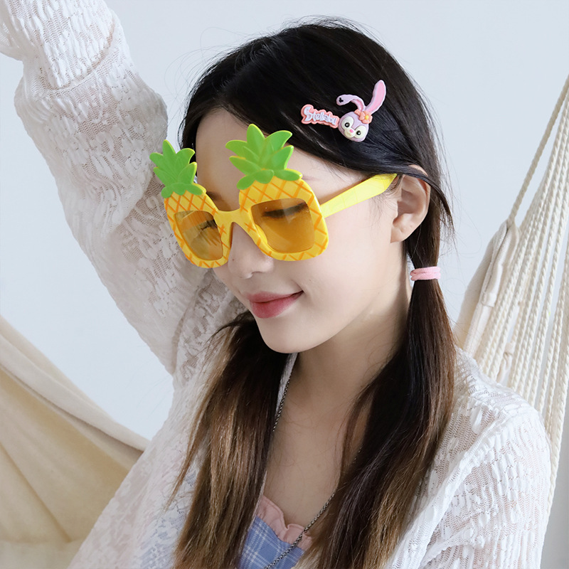 Hawaii beach party glasses festival party pineapple shape glasses fruit party supplies funny glasses