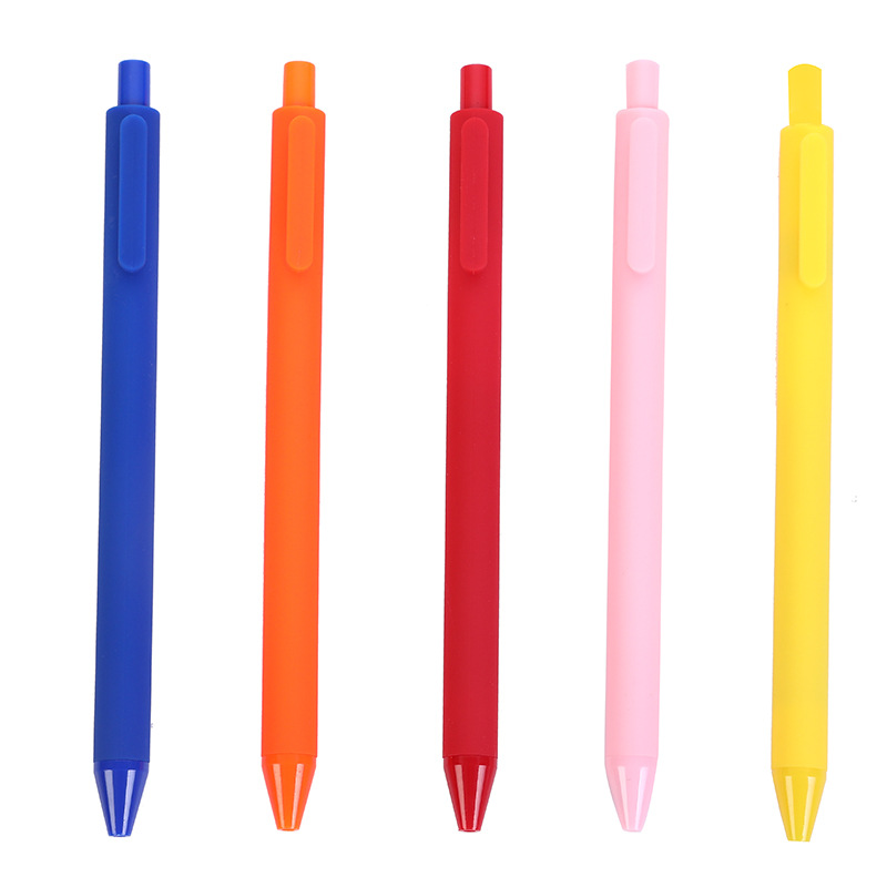 Creative push gel pen candy color student ballpoint pen simple macaron advertising pen wholesale printing logo