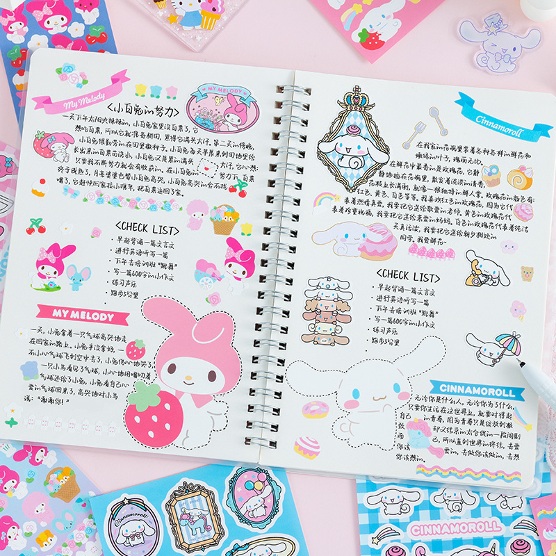Moe Material Supply Station Series Cartoon Animation Paper Sticker Set diy Hand Account Goo Card Decorative Material Sticker