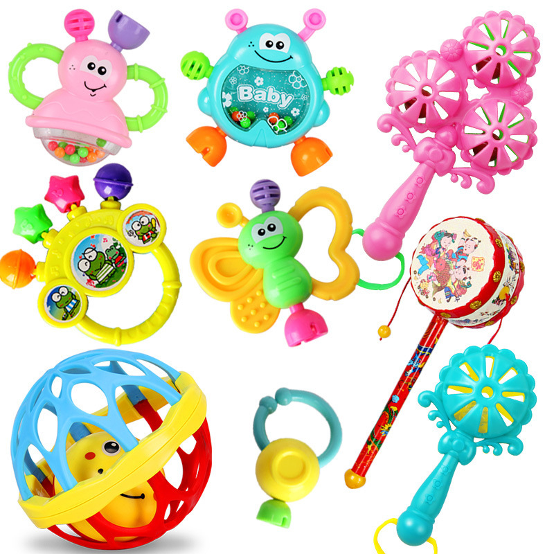 7-piece rattle set + Jingle Ball + Ping An rattle