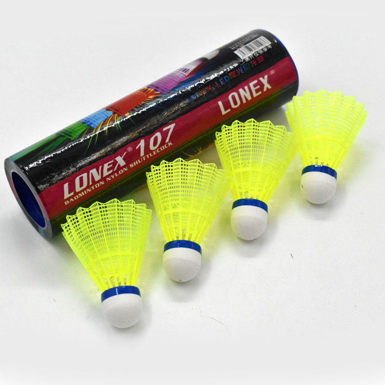 Luminous badminton plastic windproof room outdoor training nylon LED fluorescent lamp with light-emitting badminton