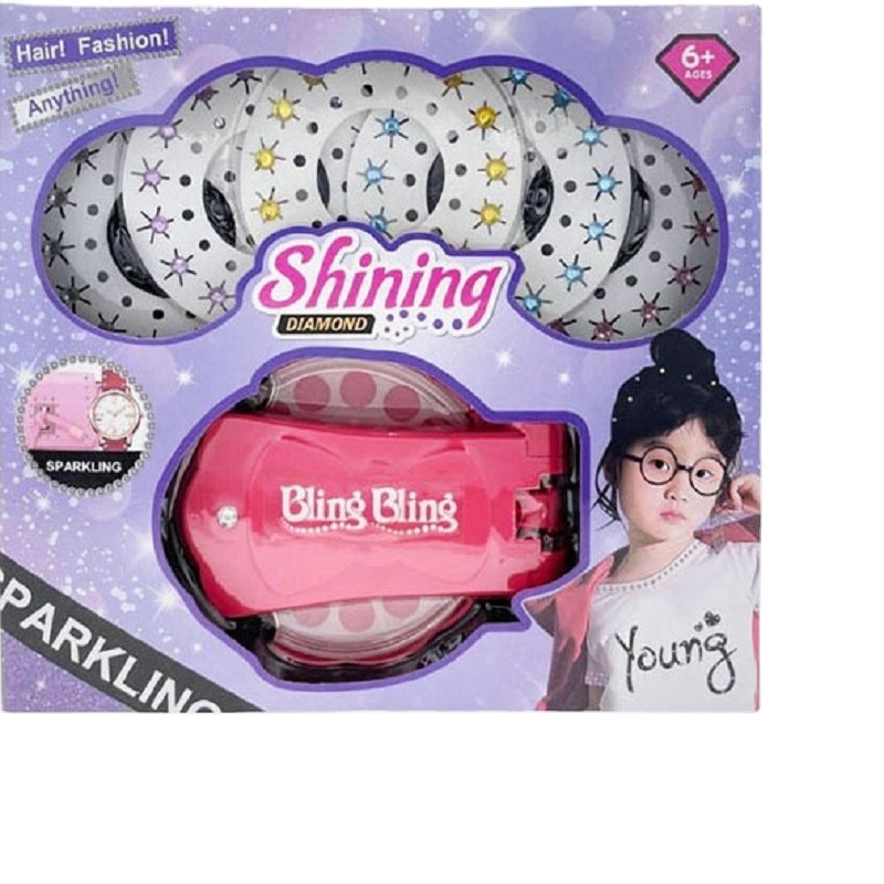 跨境儿童女孩钉钻机发饰blingbling贴钻机 亲子创意装饰礼物玩具