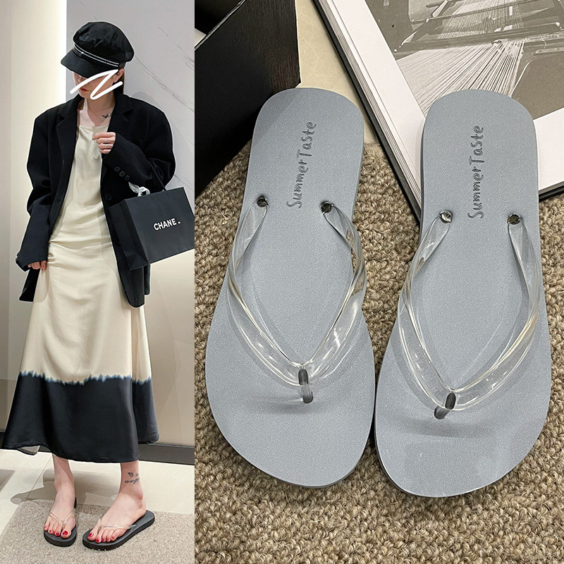 High-end Simple Flip-flops Women's Summer 2023 New Cyber Celebrant Hot Style Outer Wear Splint Anti-slip Sandals