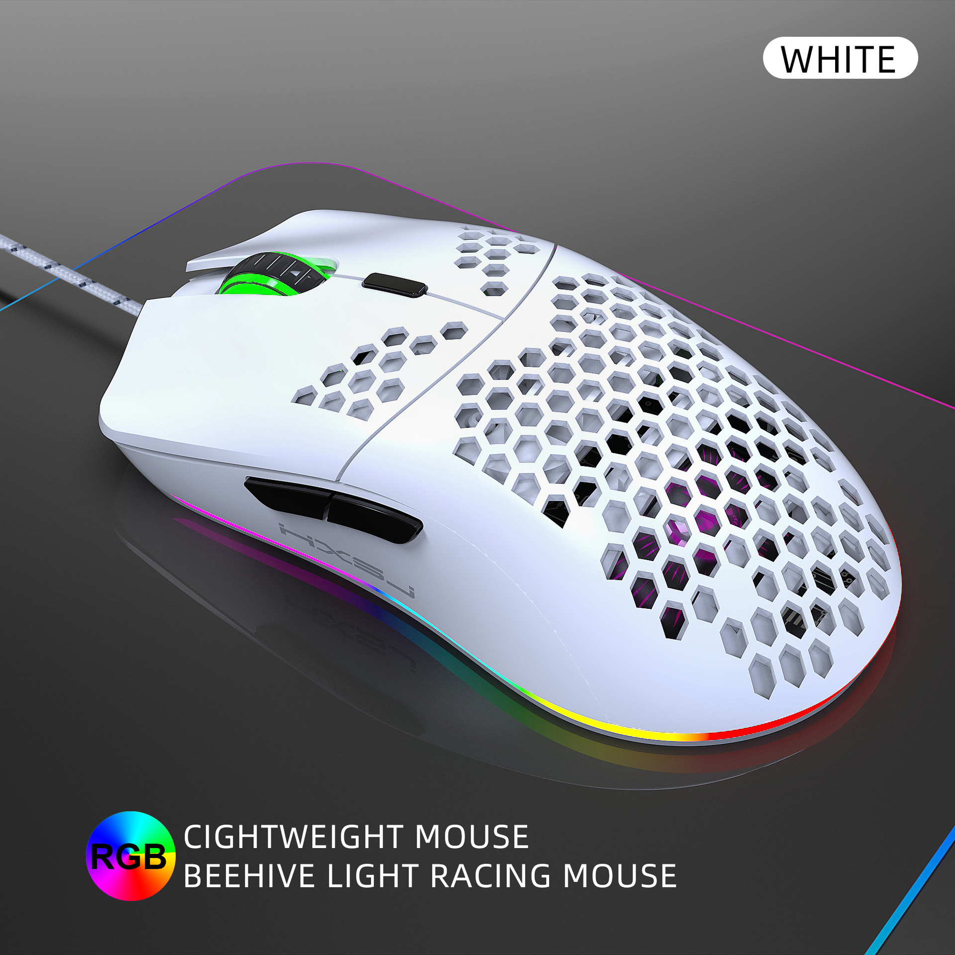 Hole Mouse RGB light-emitting macro programming gaming mouse with 6 buttons that can turn off the light and supports various wired Mouse