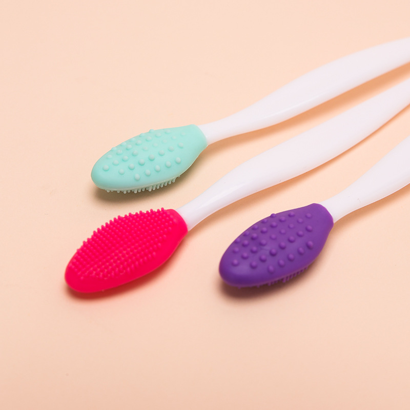 Silicone nose washing brush long handle multi-effect beauty tool blackhead brush pore cleaning artifact face dead angle cleaning brush