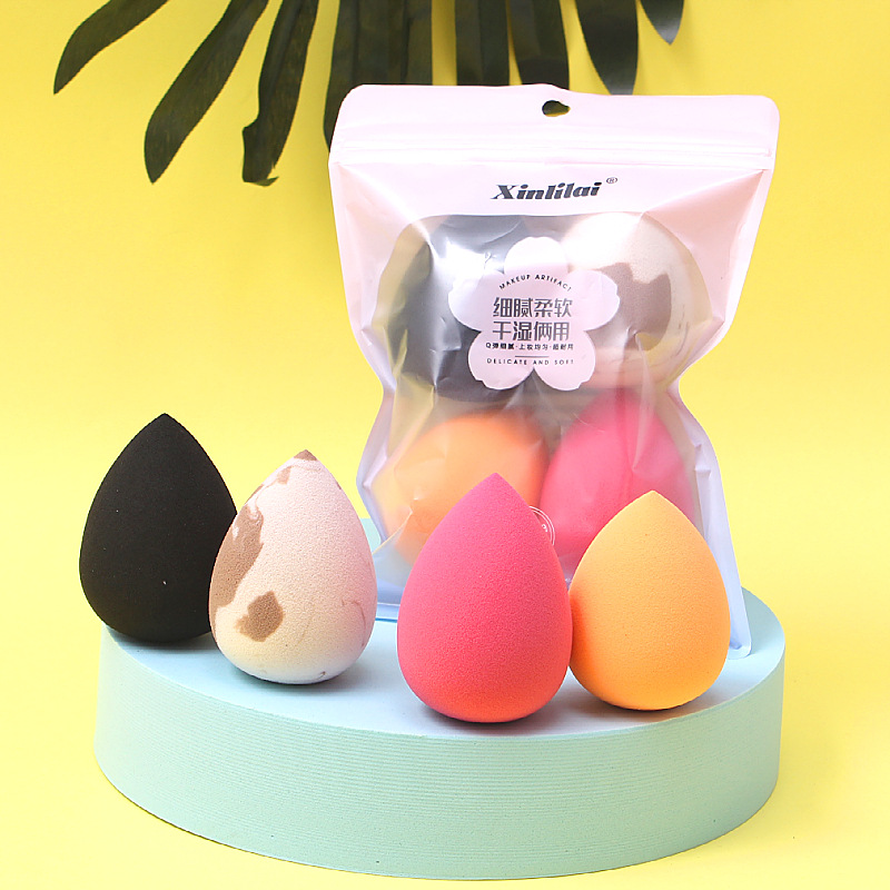 4 Beauty makeup eggs do not eat powder super soft air cushion powder puff makeup Egg gourd powder puff water droplets powder puff wet and dry