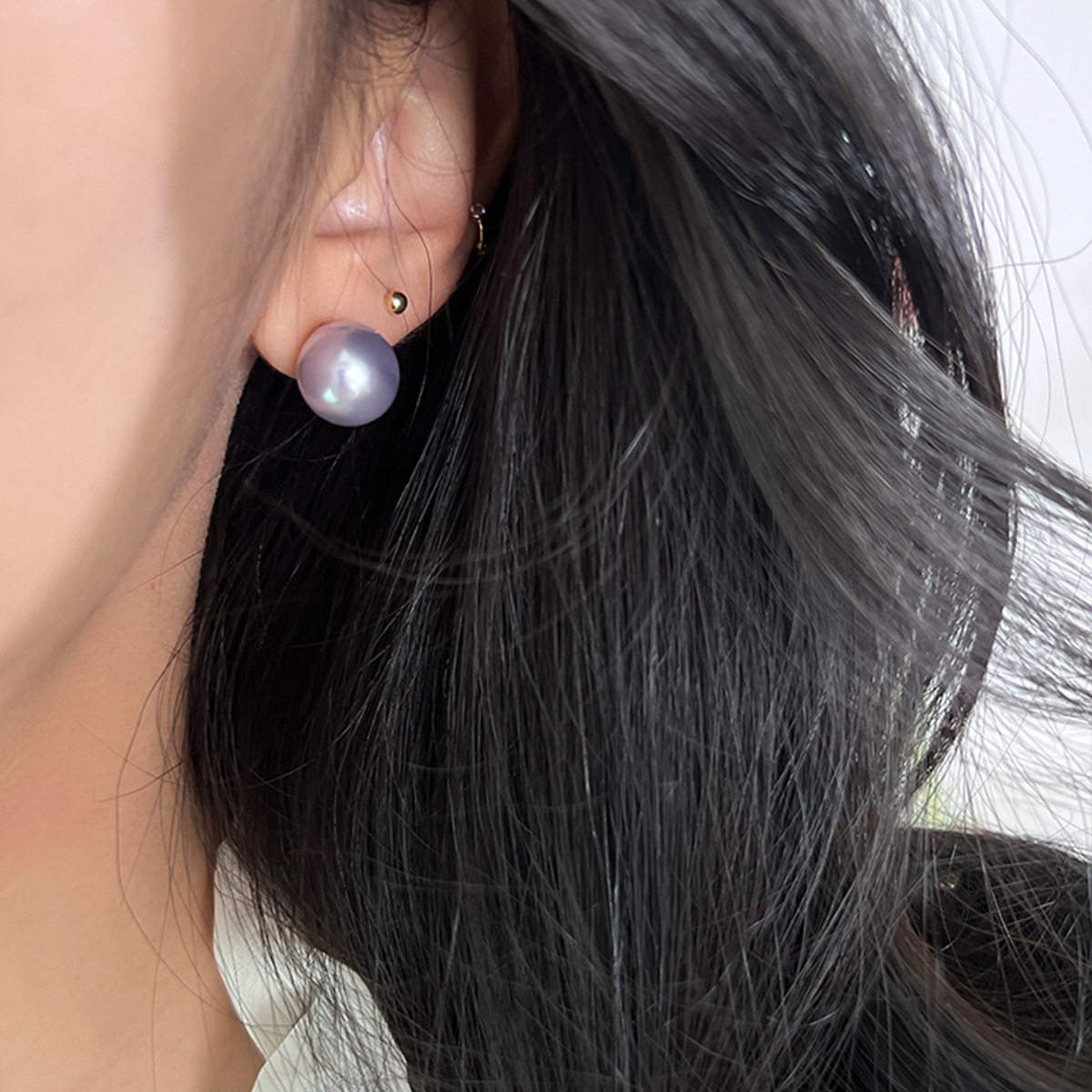 EH0251(12mm periwinkle blue pearl pair)