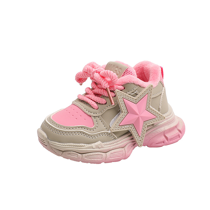 Kinderen katoenen kindermode schoenen 1-6 jaar oud 3 jongens sneaker fleece gevoerd warme meisjes hardloopschoenen peuter kinderschoenen_voghion.com