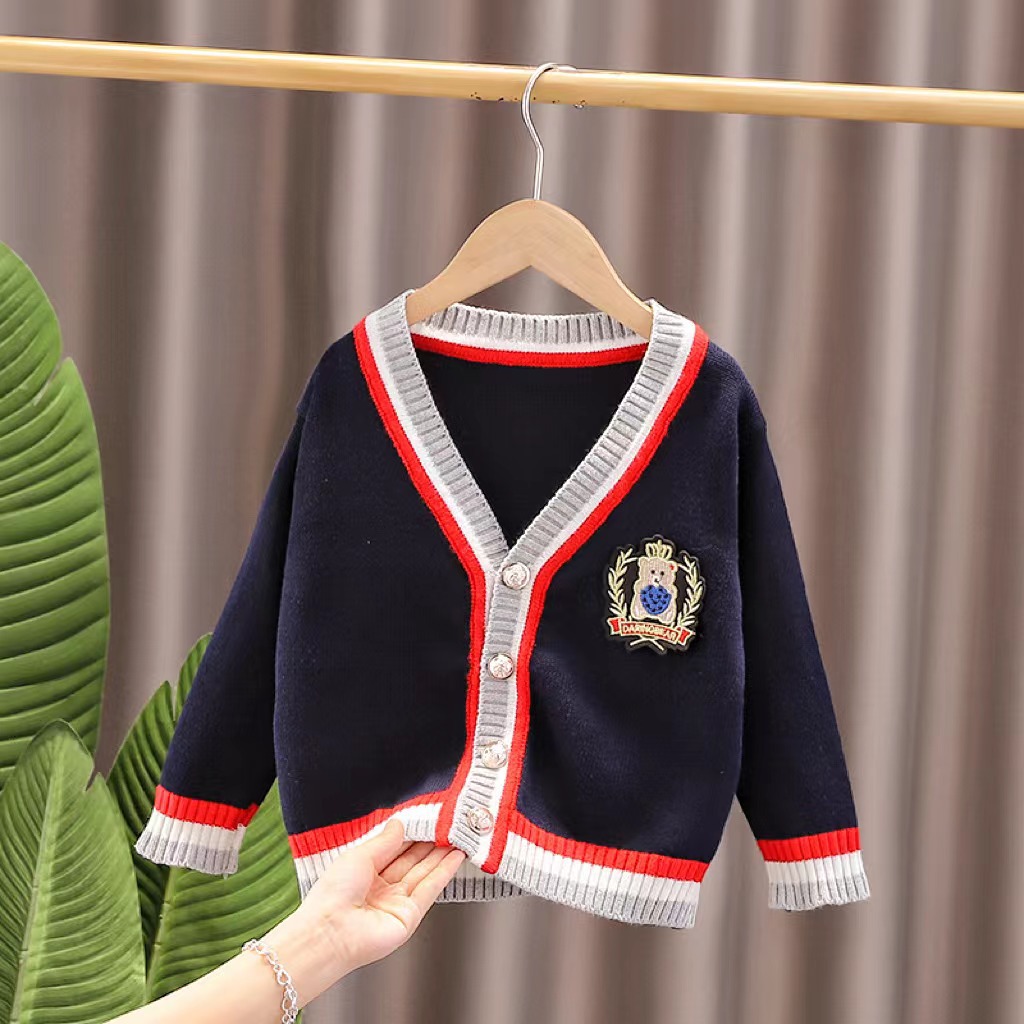 [Jin Yong Xiong] school uniform foreign trade new children's clothing sweater children Korean cotton boys wool knitted cardigan coat