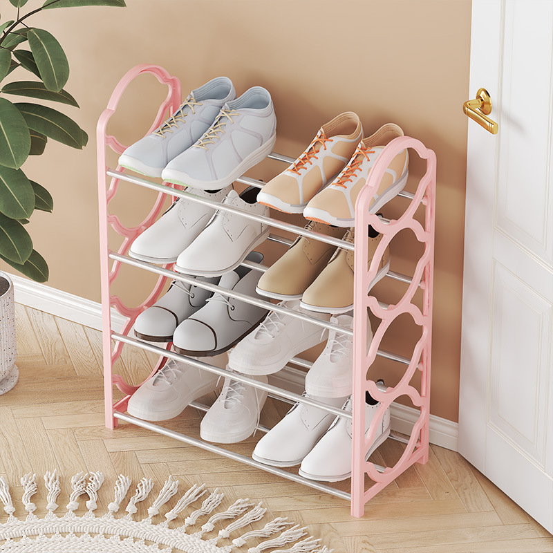 Four-layer lace shoe rack household multi-functional shoe storage rack dormitory removable multi-layer shoe cabinet storage rack