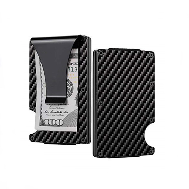 Factory direct Amazon explosive carbon fiber card package metal aluminum wallet RFID anti-theft credit card holder