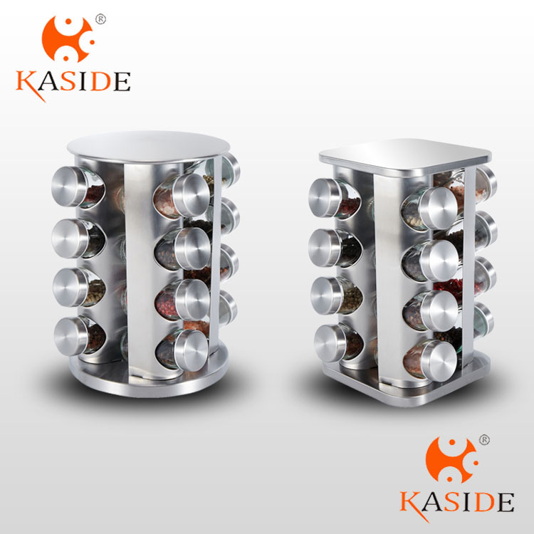 Kitchen supplies rotating seasoning rack household rotating seasoning jar 430 stainless steel spice storage seasoning box suit