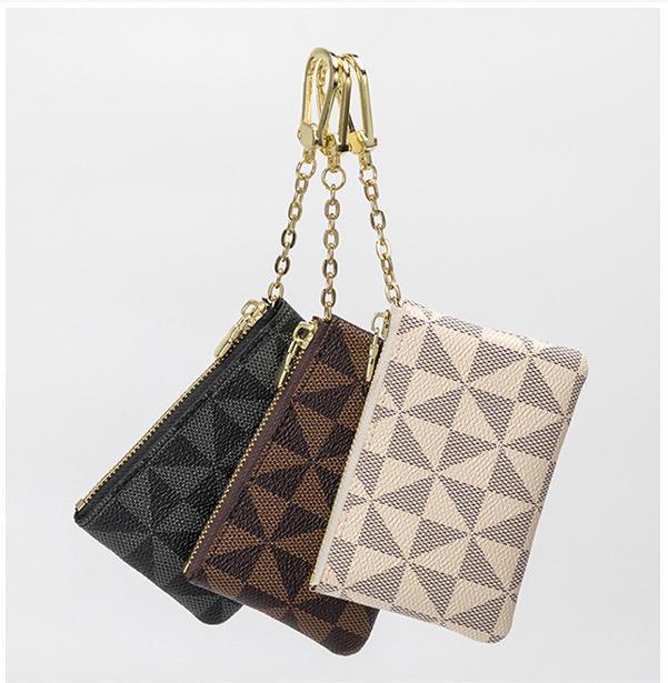 New cross-border coin purse fashion brand creative metal decorative small hanging bag key case simple printed mini card holder
