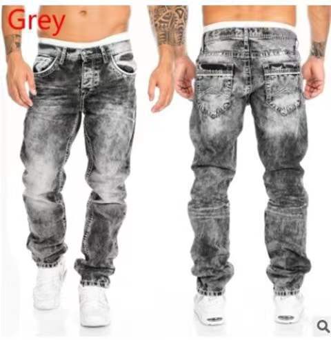 Cross-border Europe and the United States men's jeans Amazon number sold through elastic personality loose jeans new generation of hair