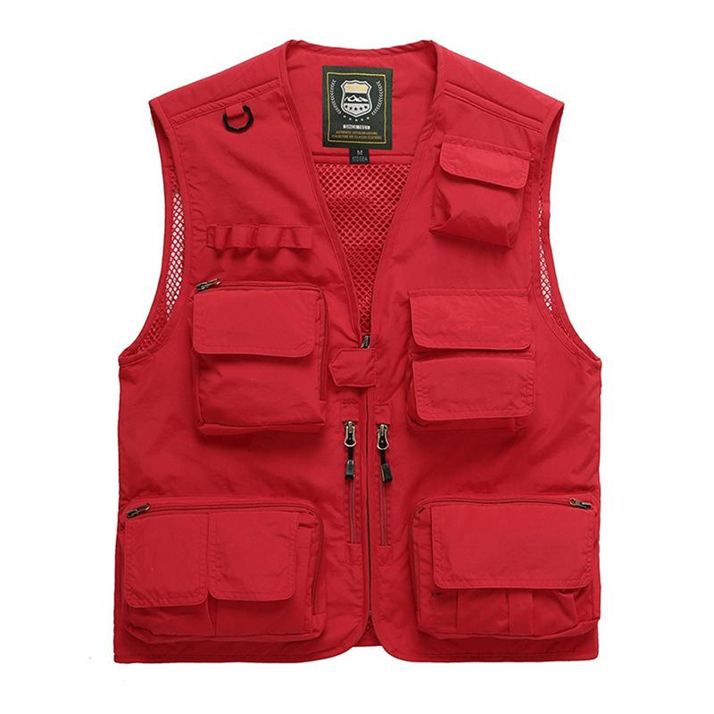 Spring and Autumn Men's Casual Outdoor Removable Multifunctional Journalist Travel Photography Mesh Quick-drying Fishing Vest Men's