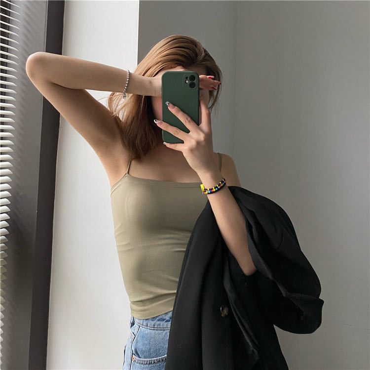 Underwear with Chest Pad Sling Women's One-piece Fixed Cup Wrap Chest Beauty Back Sling Vest for Outer Wearing Inner Top