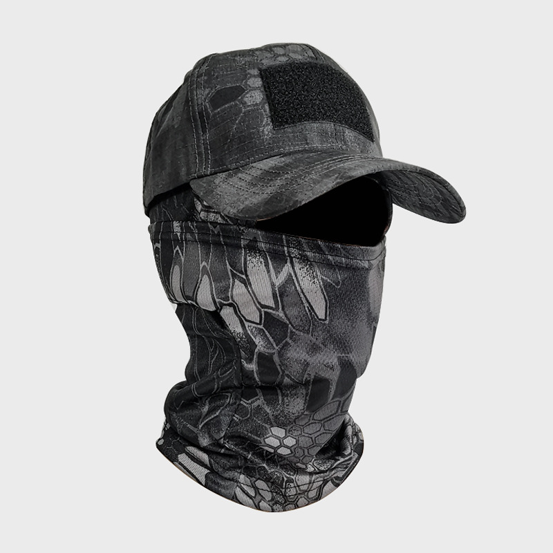 Cross-Border explosion camouflage baseball cap mask set outdoor camping hiking hiking fishing sunscreen sports cap
