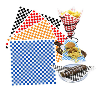 Cyber Celebrity Lunch Cake Box Cushion Paper Oil Absorbing Paper Plaid Plate Cushion Paper Hamburger Bread Sandwich Coated Paper