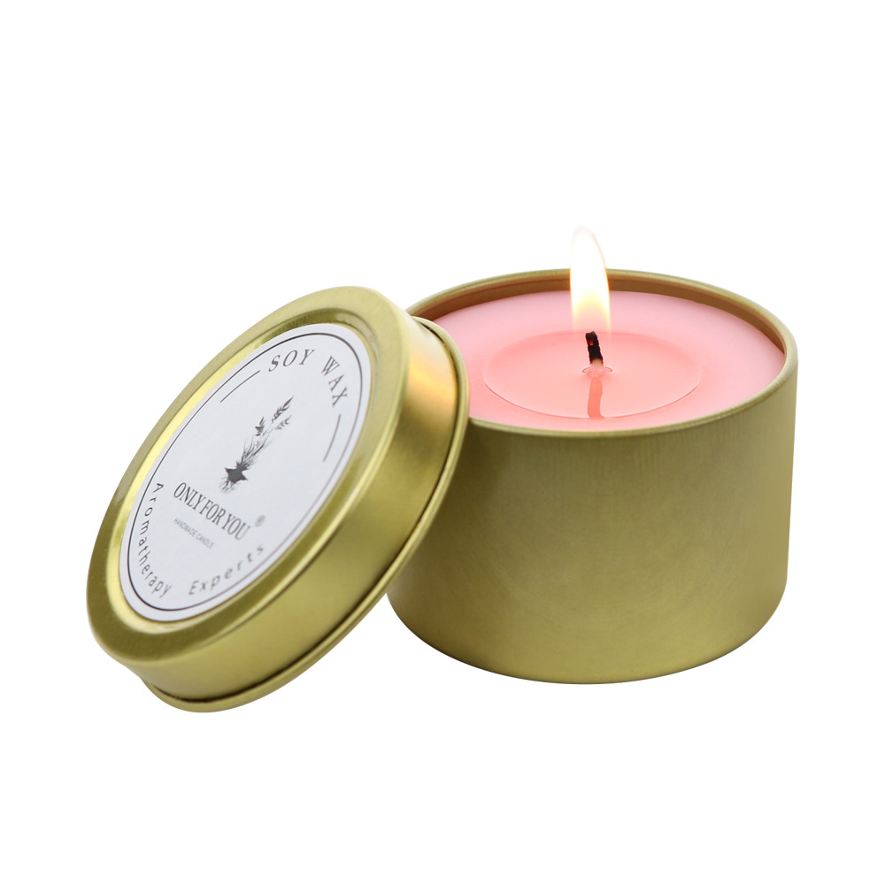 US Registered Brand Cross-border Tinplate Fragrance Candlestick Essential Oil Aromatherapy Candle Accessories Candy Box Hand Gift