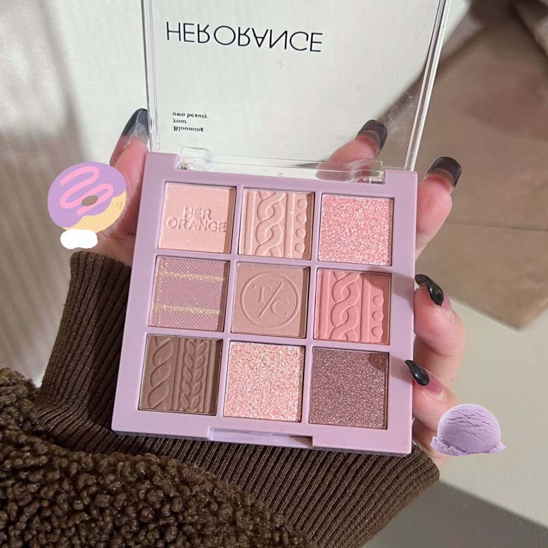 HERORANGE ~ New Korean sweater limited nine-color eye shadow plate almond milk butter latte knitted taro paste plate