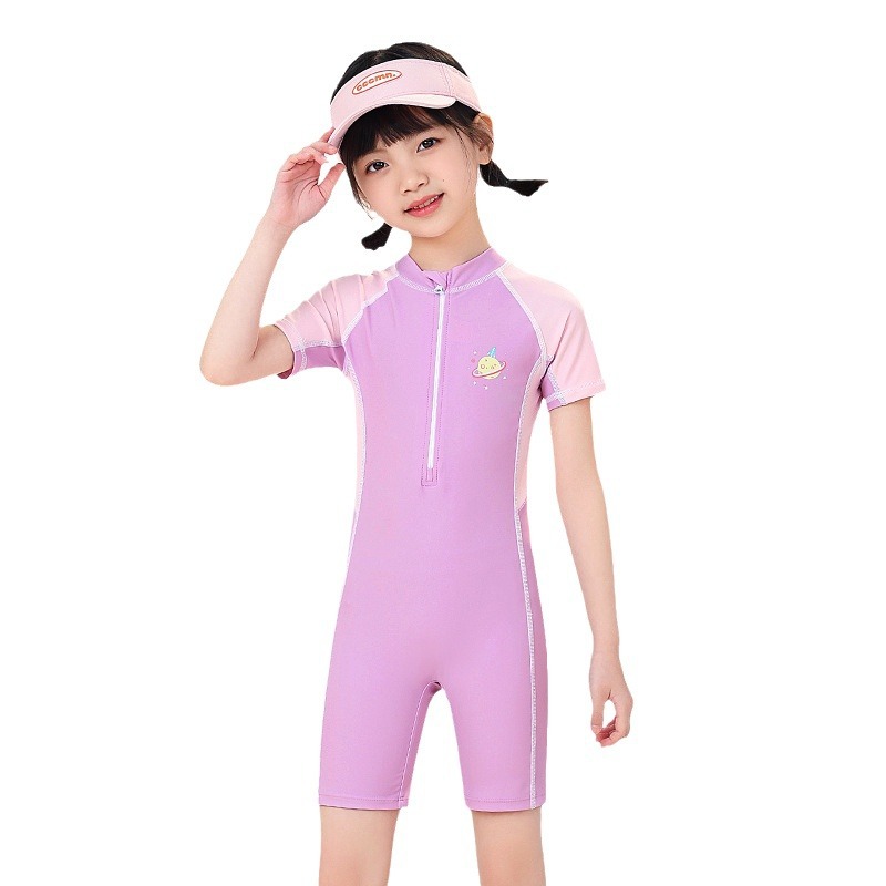 Children's swimsuit ins boys' and girls' one-piece sun protection swimsuit baby quick-drying hot spring cute swimsuit wholesale