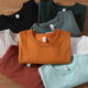 290g heavy cotton short sleeve T-shirt men's sanding bottoming shirt spring and summer thickened T-shirt solid color unisex basic T