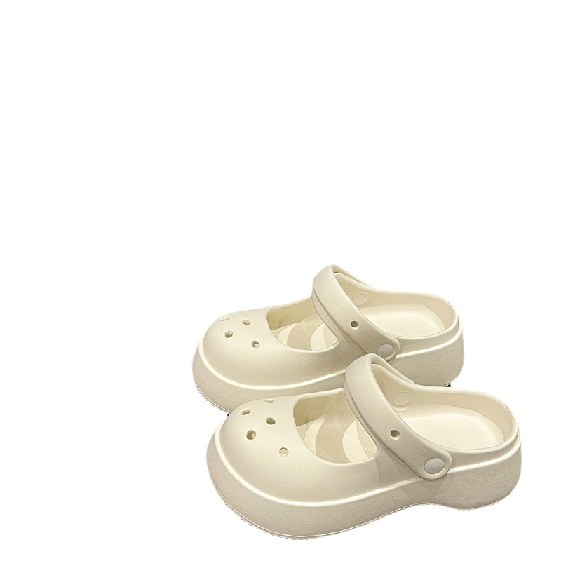 Stomp Feeling Internet Celebrity Baotou Slippers Women's 2023 New Summer Thick Sole Cave Shoes Non-slip French Mary Jane Sandals