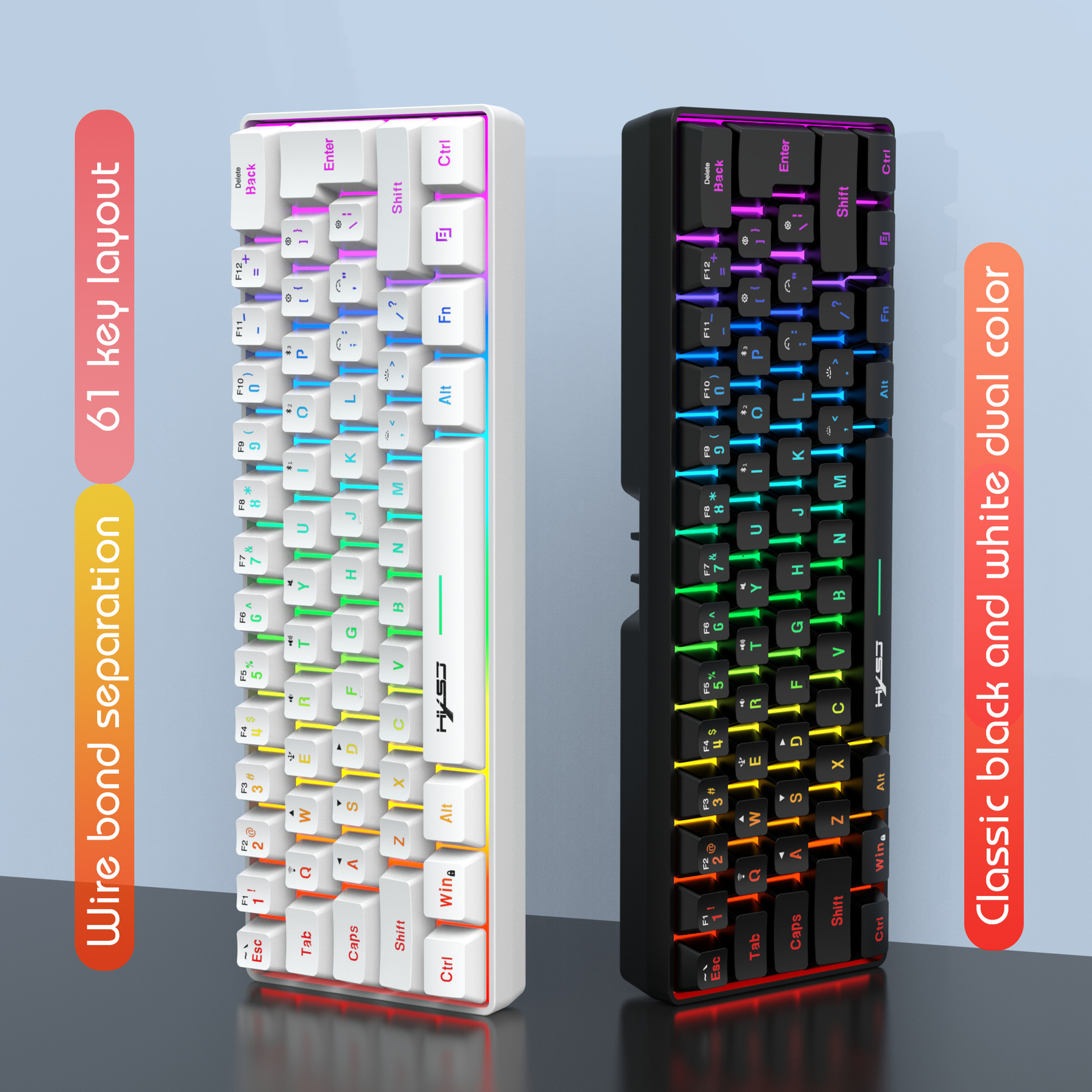 L500 three-mode compact membrane keyboard RGB backlit 2.4G/Bluetooth/Wired gaming keyboard cross-border in stock