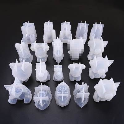 Yu Meiren Crystal Glue Dropping Mold A variety of bear geometric animals Three-dimensional unicorn blessing rabbit silicone mold