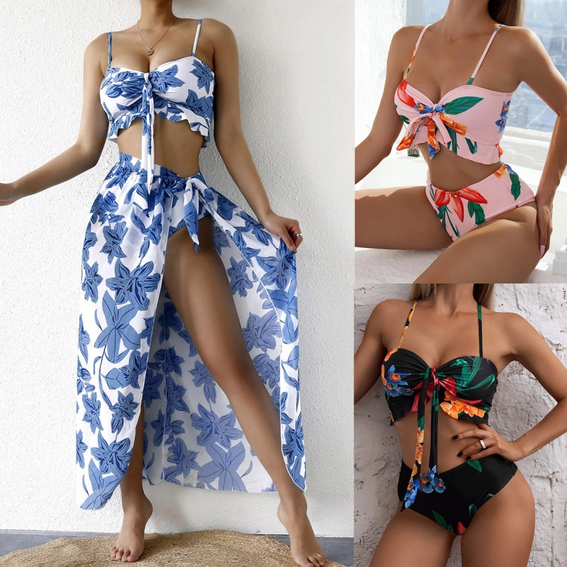 2023 new foreign trade cross-border Amazon Europe and the United States sexy high waist split bikini ladies swimsuit manufacturers wholesale